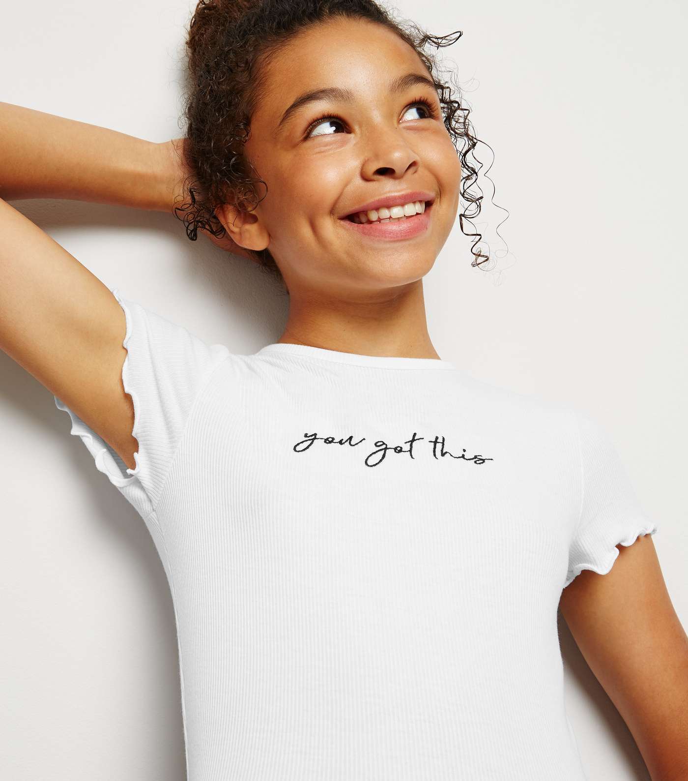 Girls White You Got This Slogan T-Shirt Image 5
