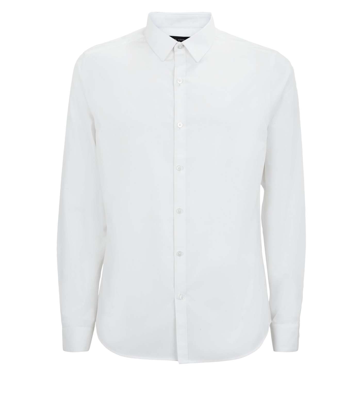 White Long Sleeve Button Up Poplin Shirt  Image 4