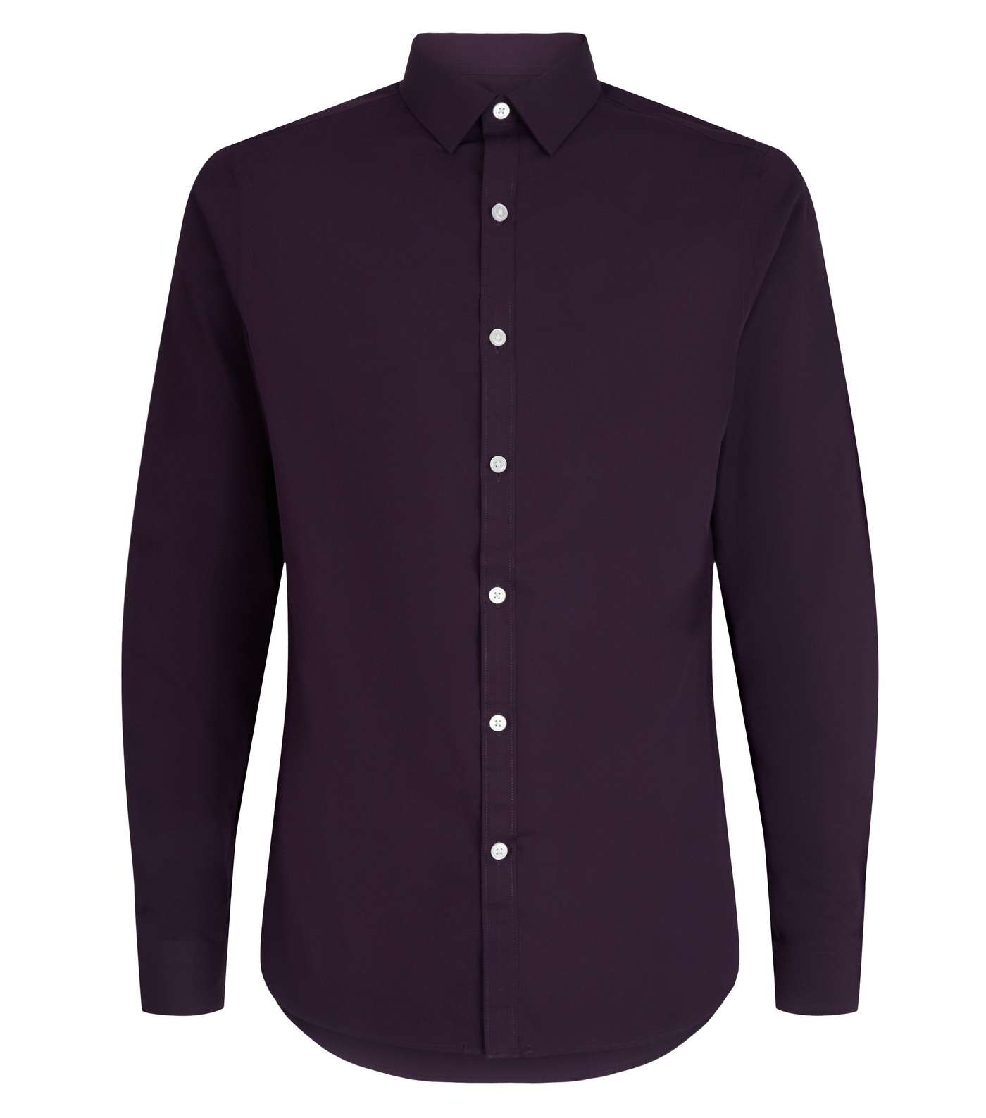 Dark Purple Long Sleeve Button Up Poplin Shirt Image 4