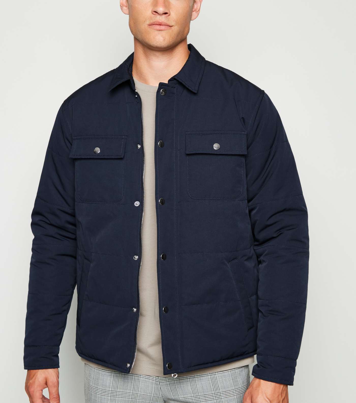 Navy Quilted Shacket