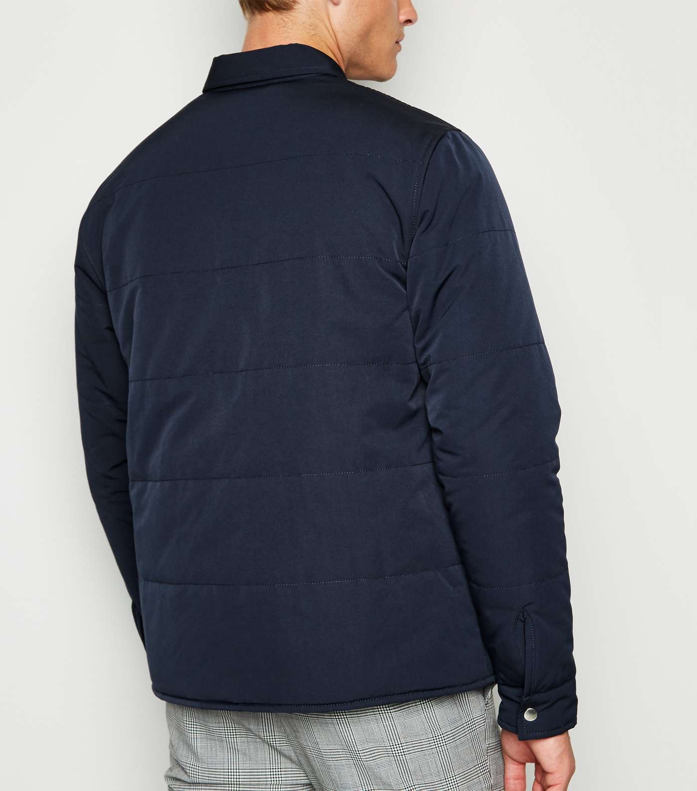 Navy Quilted Shacket Image 3