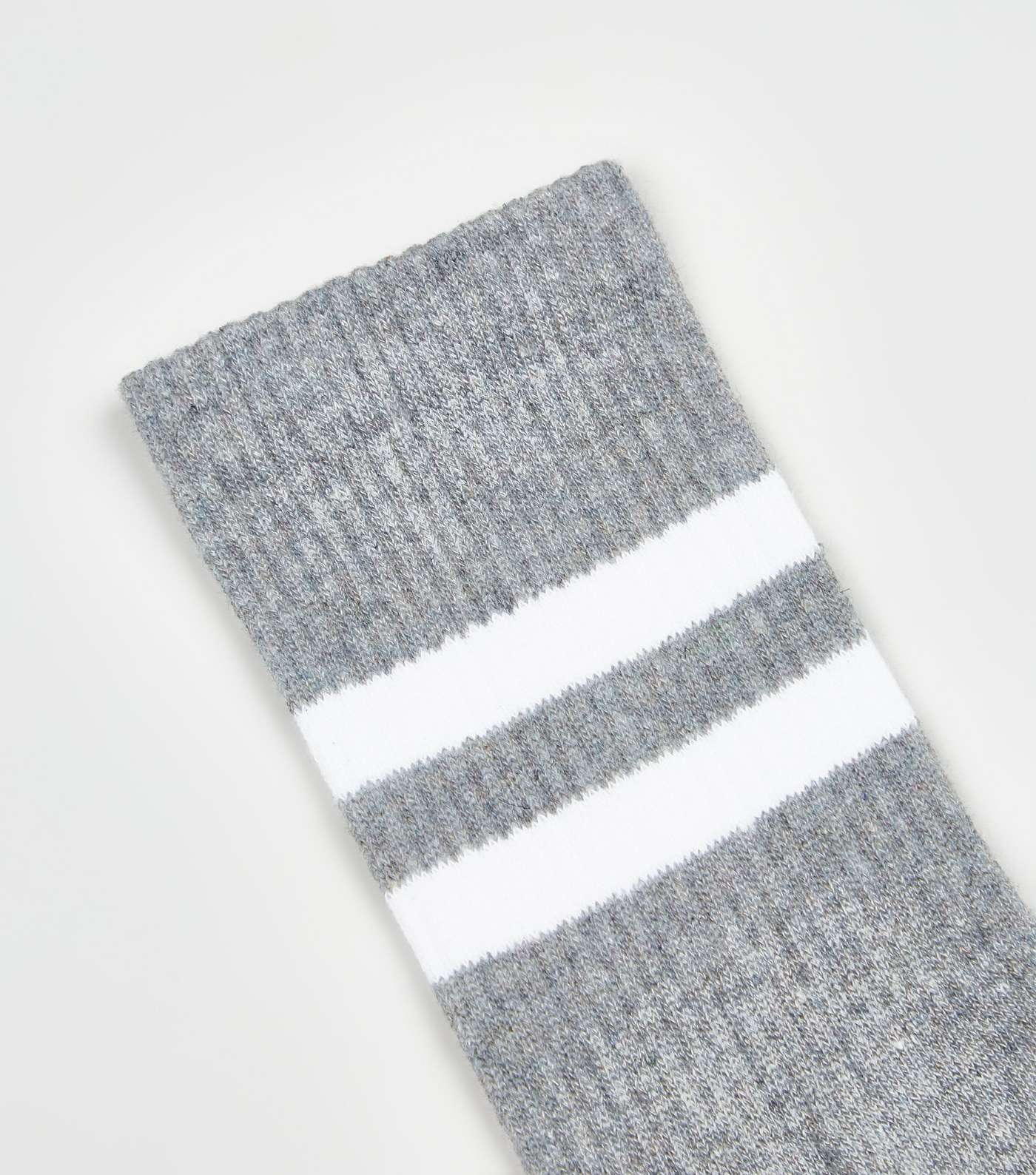Grey Marl Stripe Pattern Socks Image 2