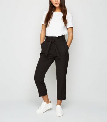 High waisted black trousers petite Clearance
