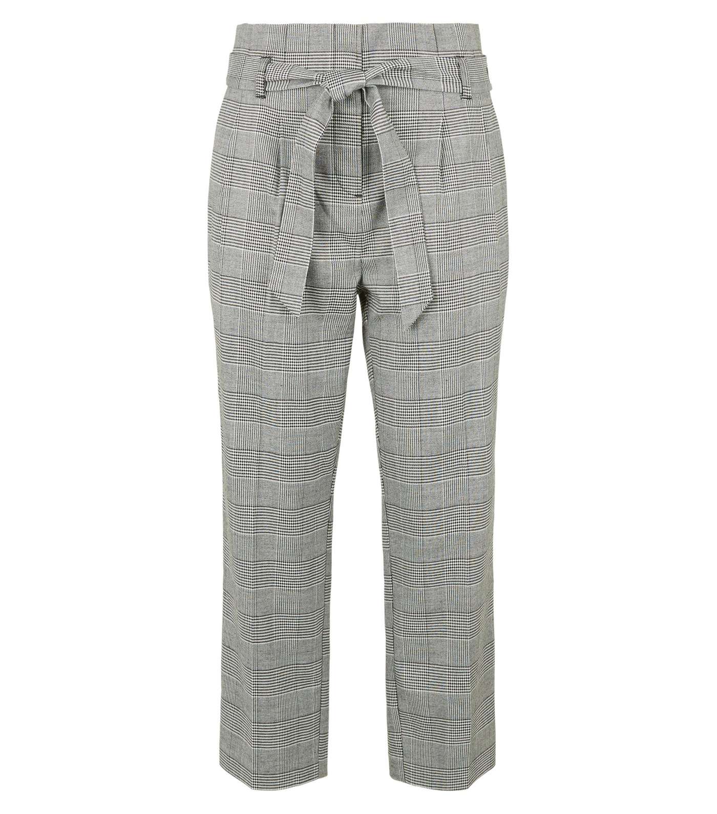 Petite Black Prince of Wales Check Trousers Image 4