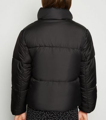 plain black puffer jacket