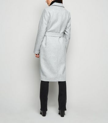 Pale Grey Longline Belted Coat | New Look Pale Grey Longline Belted Coat | New Look