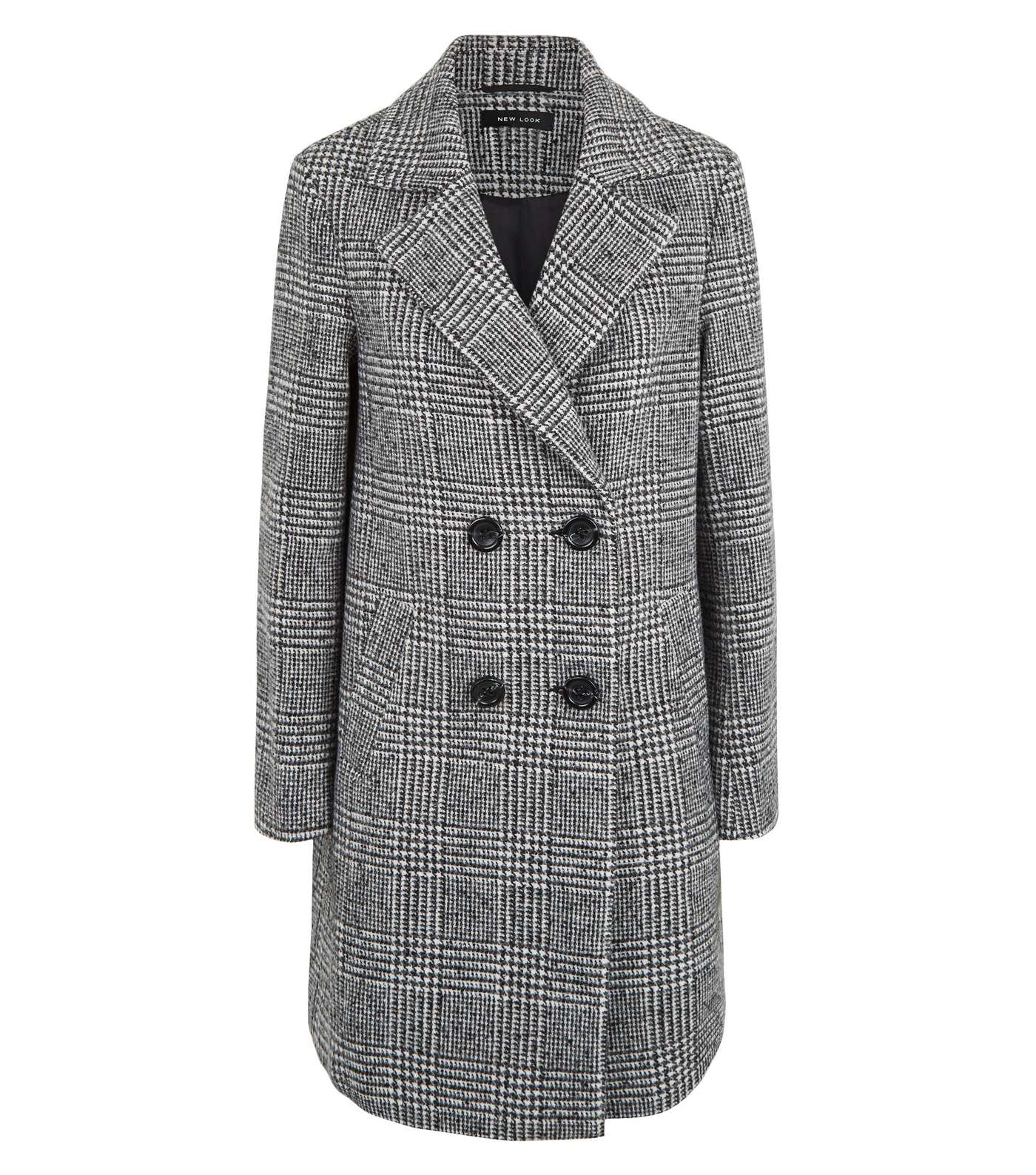 Black Dogtooth Double Breasted Coat Image 4