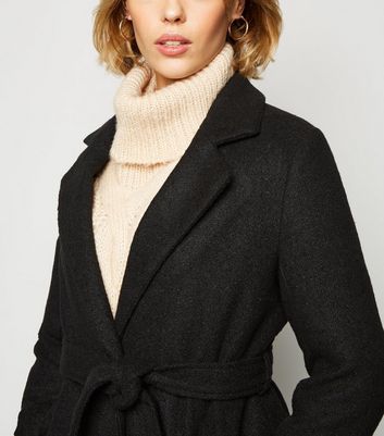 Black Belted Brushed Long Coat | New Look Black Belted Brushed Long Coat | New Look