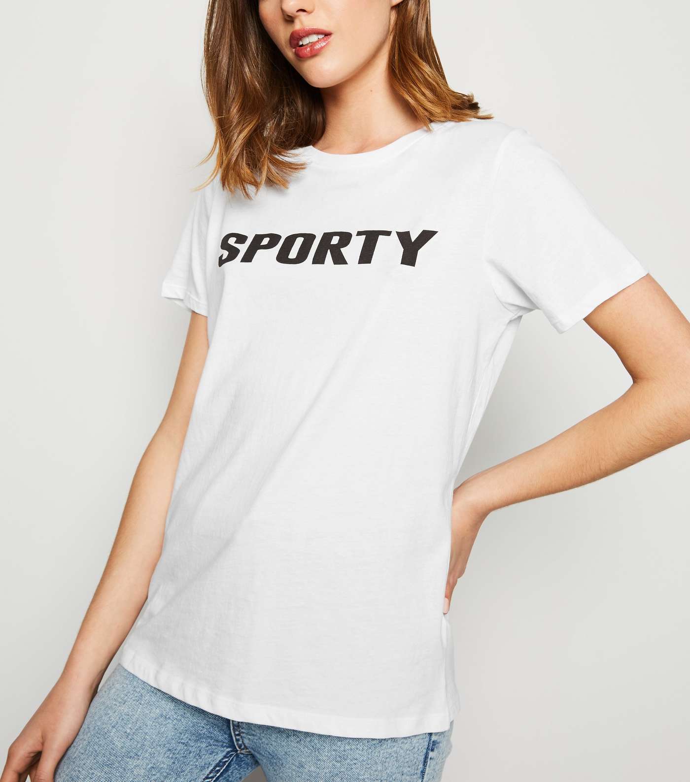 White Sporty Slogan T-Shirt