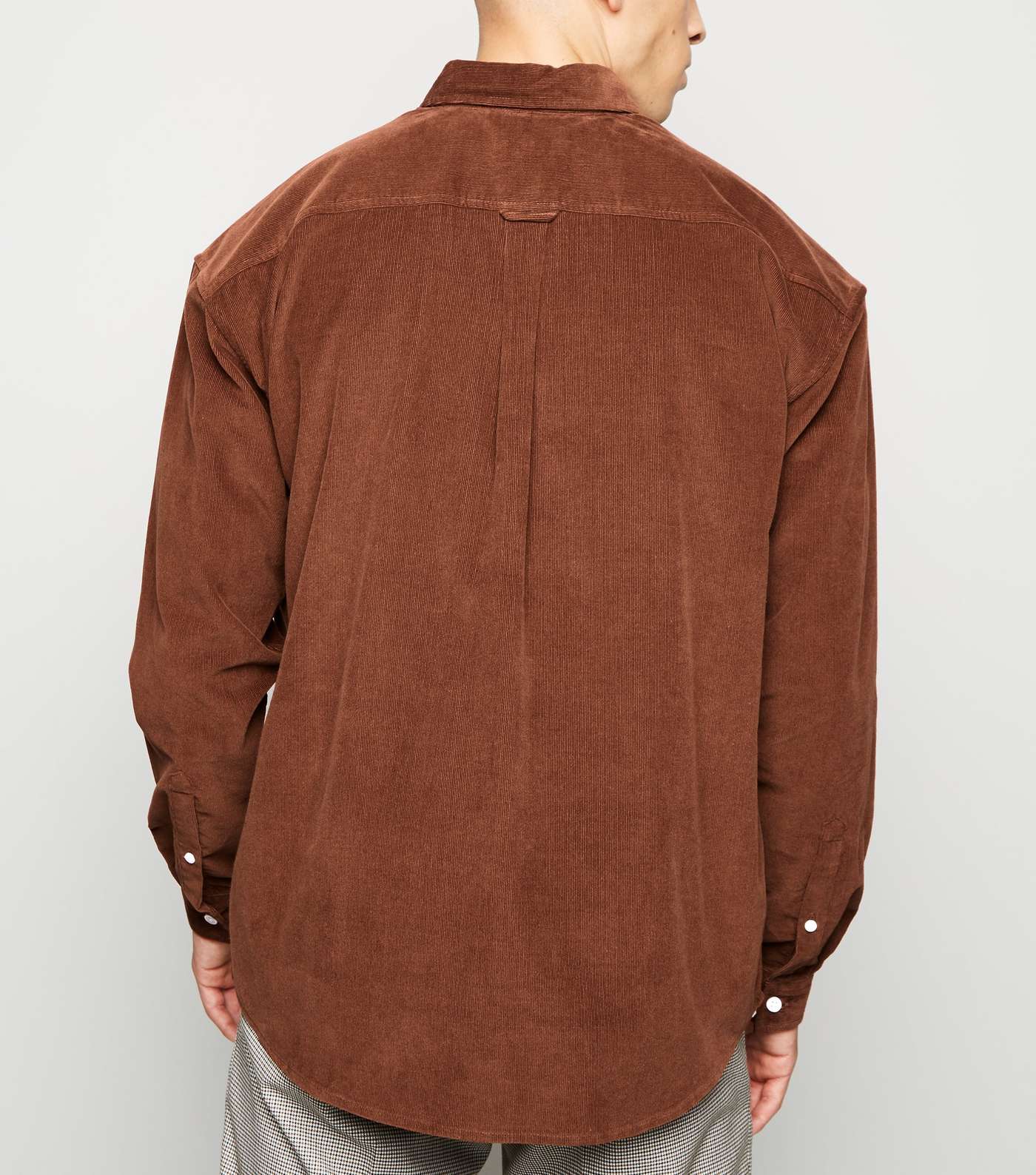 Rust Cord Moth Embroidered Oversized Shirt  Image 3
