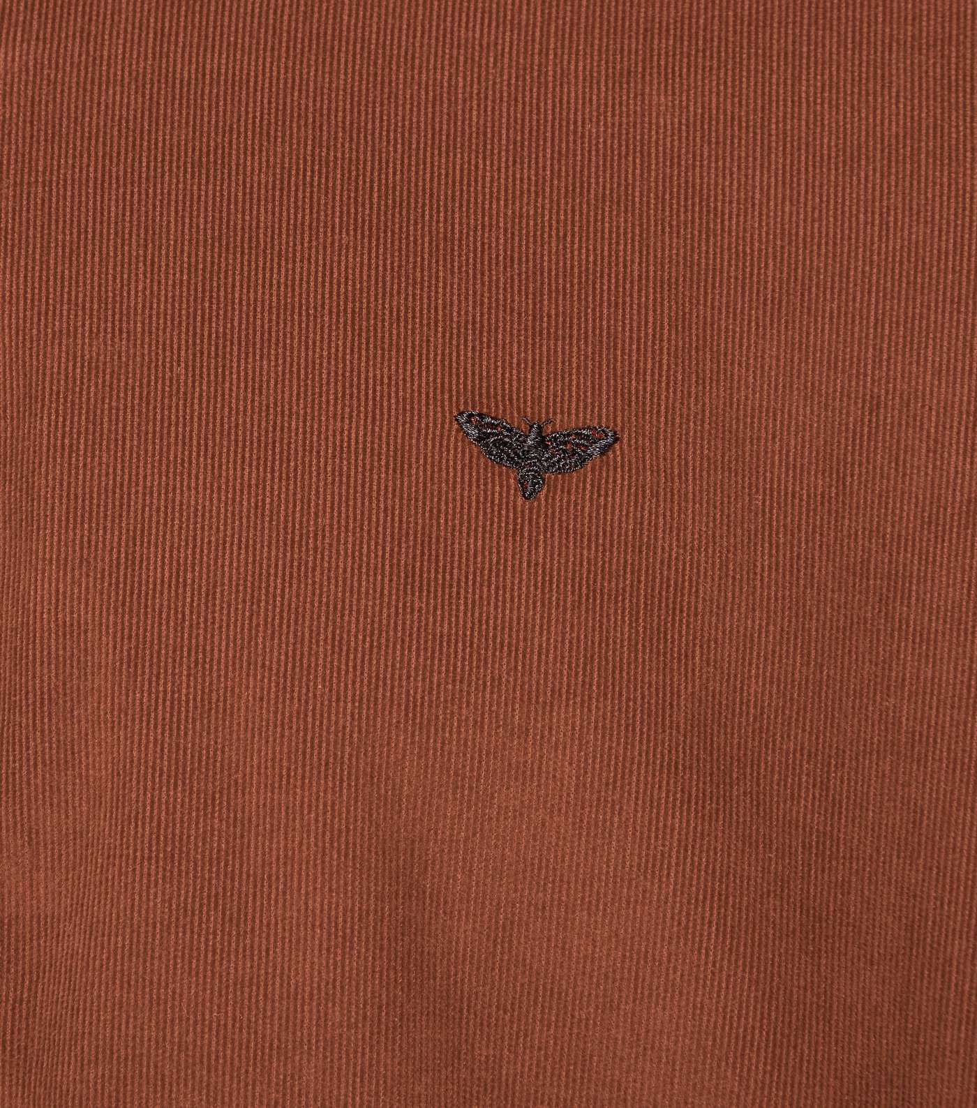 Rust Cord Moth Embroidered Oversized Shirt  Image 5