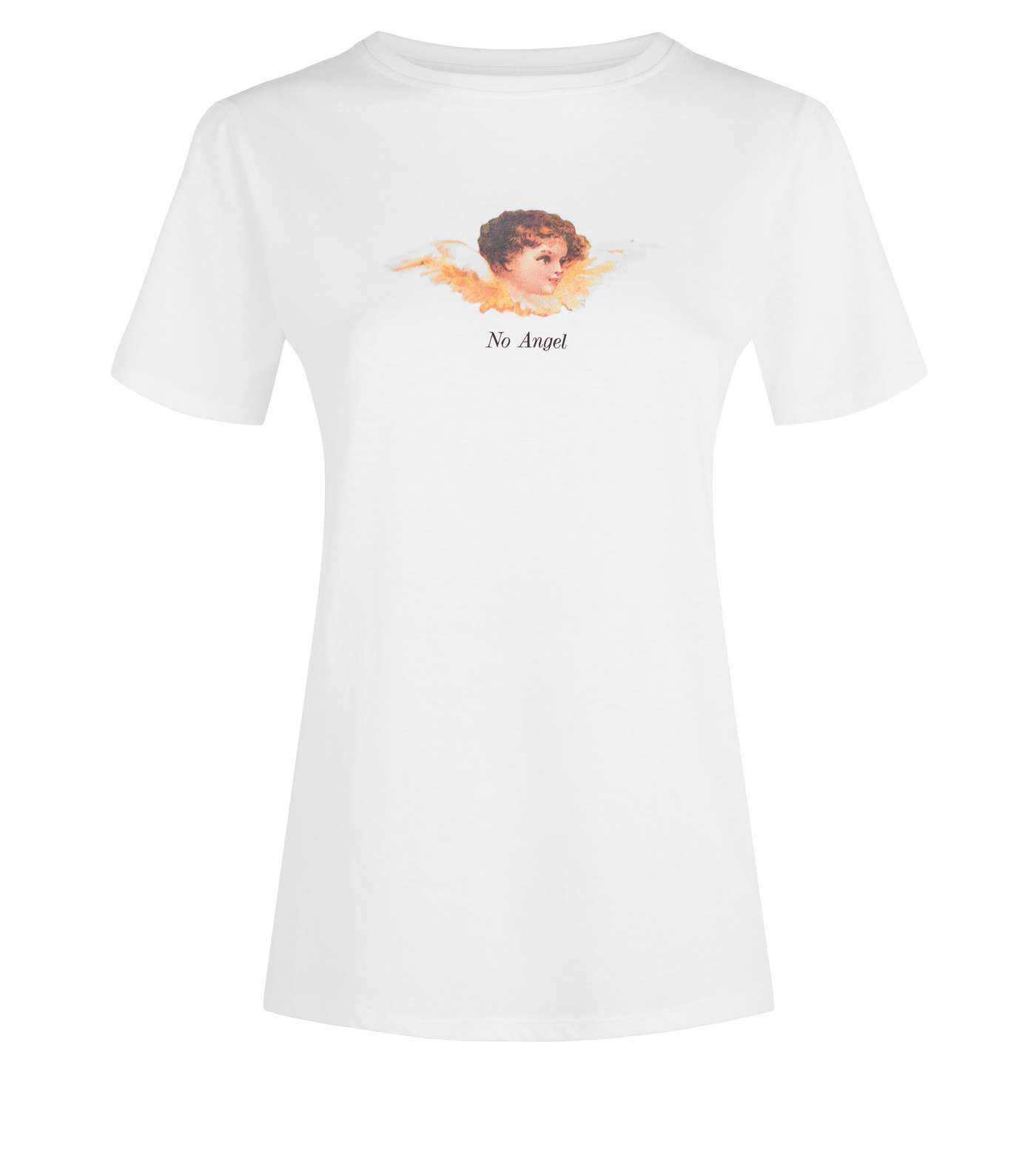 White Cherub No Angel Slogan T-Shirt Image 4