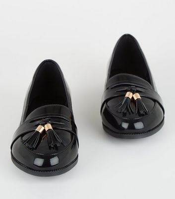 wide fit patent loafers