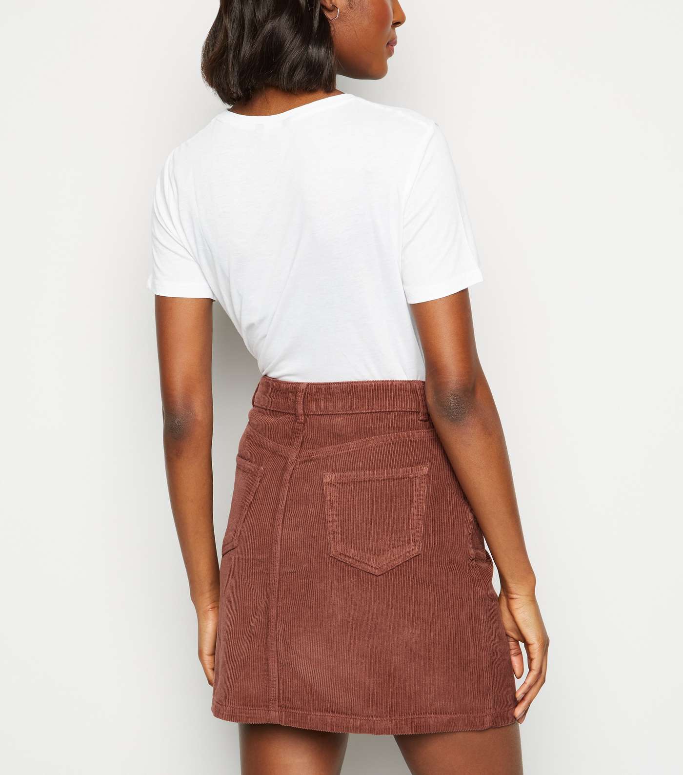 Rust Pocket Cord Mini Skirt Image 3