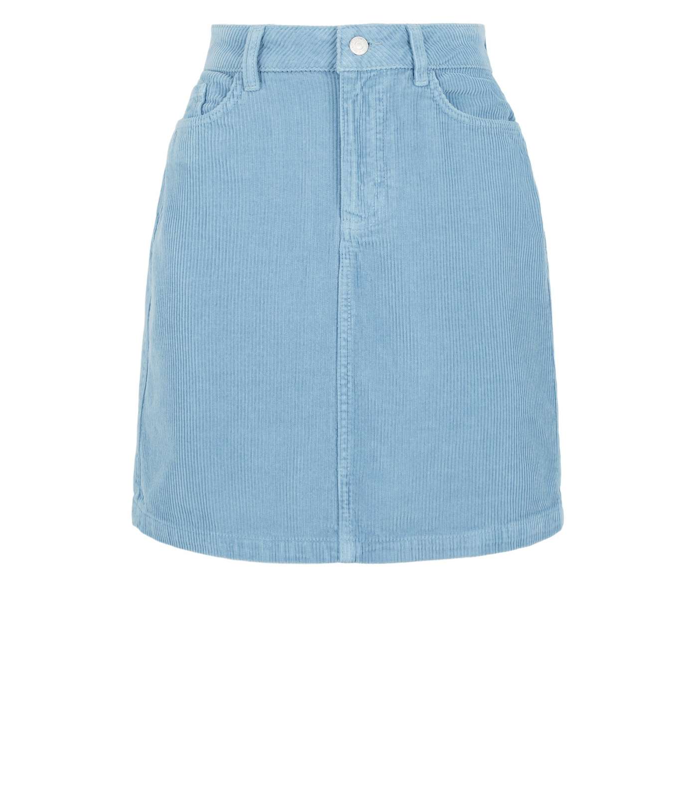 Pale Blue Pocket Cord Mini Skirt Image 4