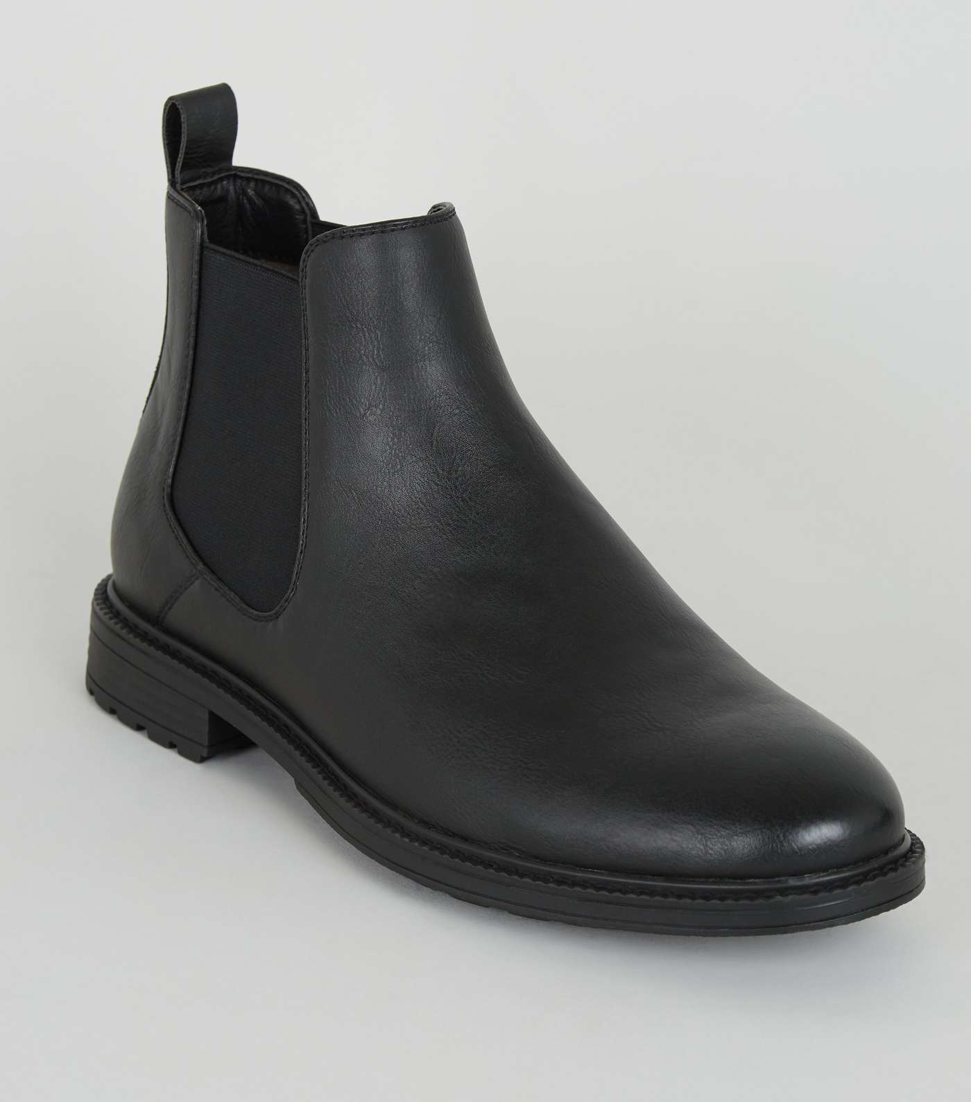 Black Leather-Look Chelsea Boots Image 2