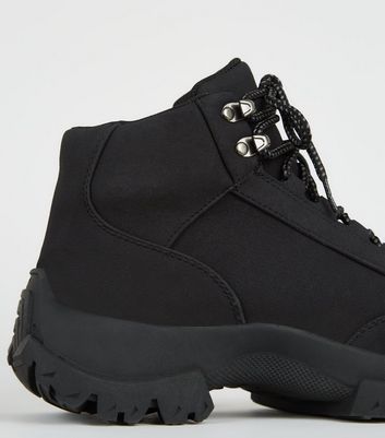 Black chunky hiker boots hotsell