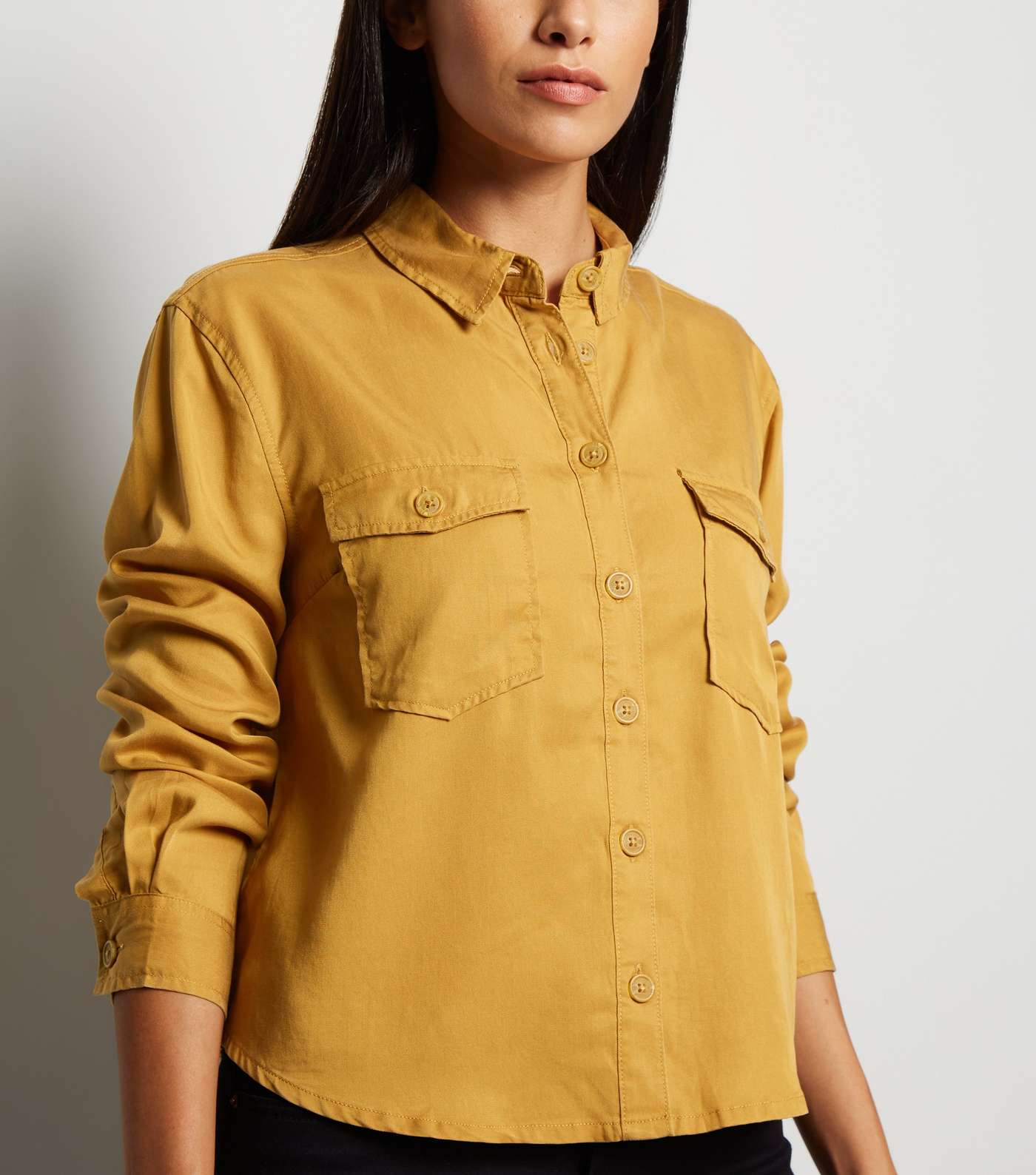 Yellow Long Sleeve Utility Shirt  Image 5
