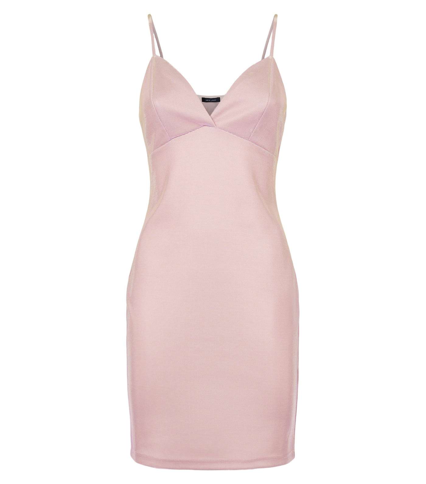 Pink Metallic Plunge Neck Strappy Dress Image 4