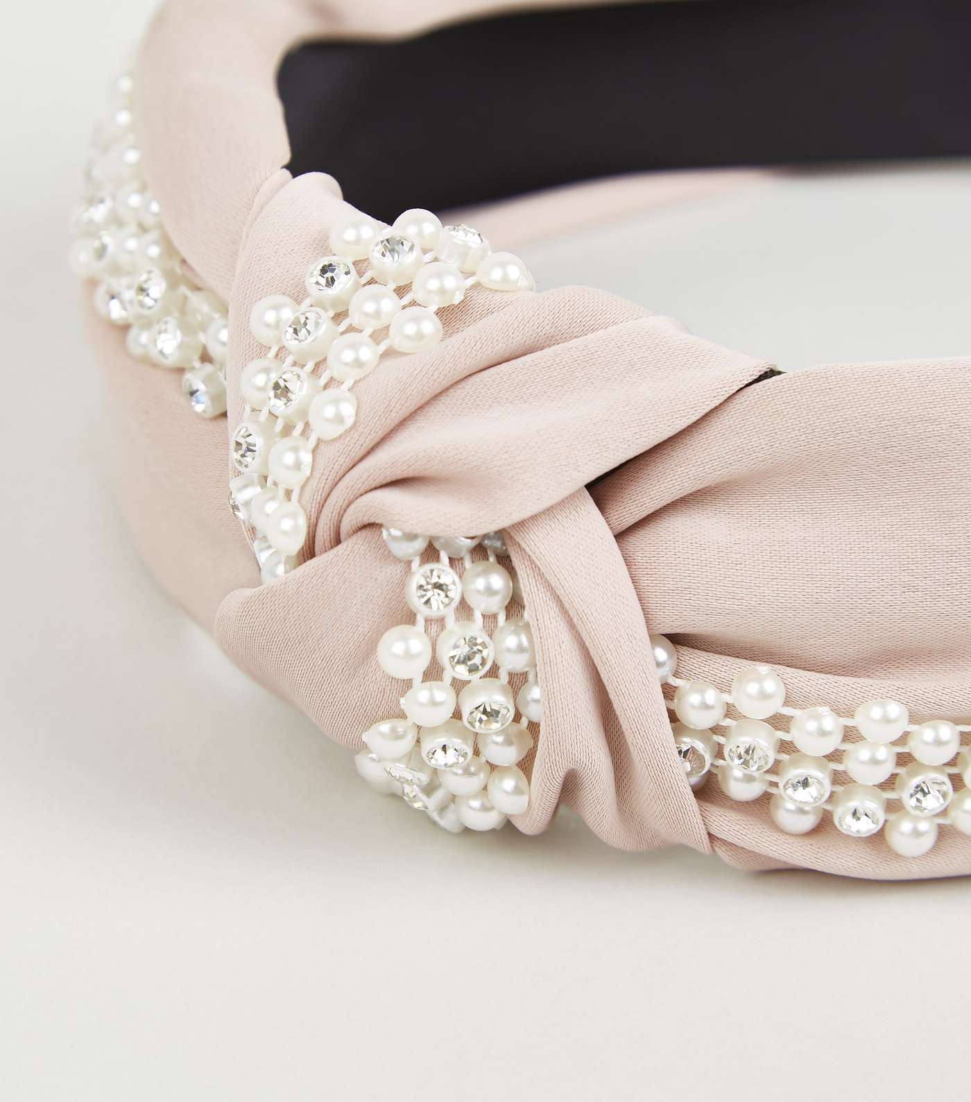 Pale Pink Faux Pearl Embellished Knot Headband Image 3