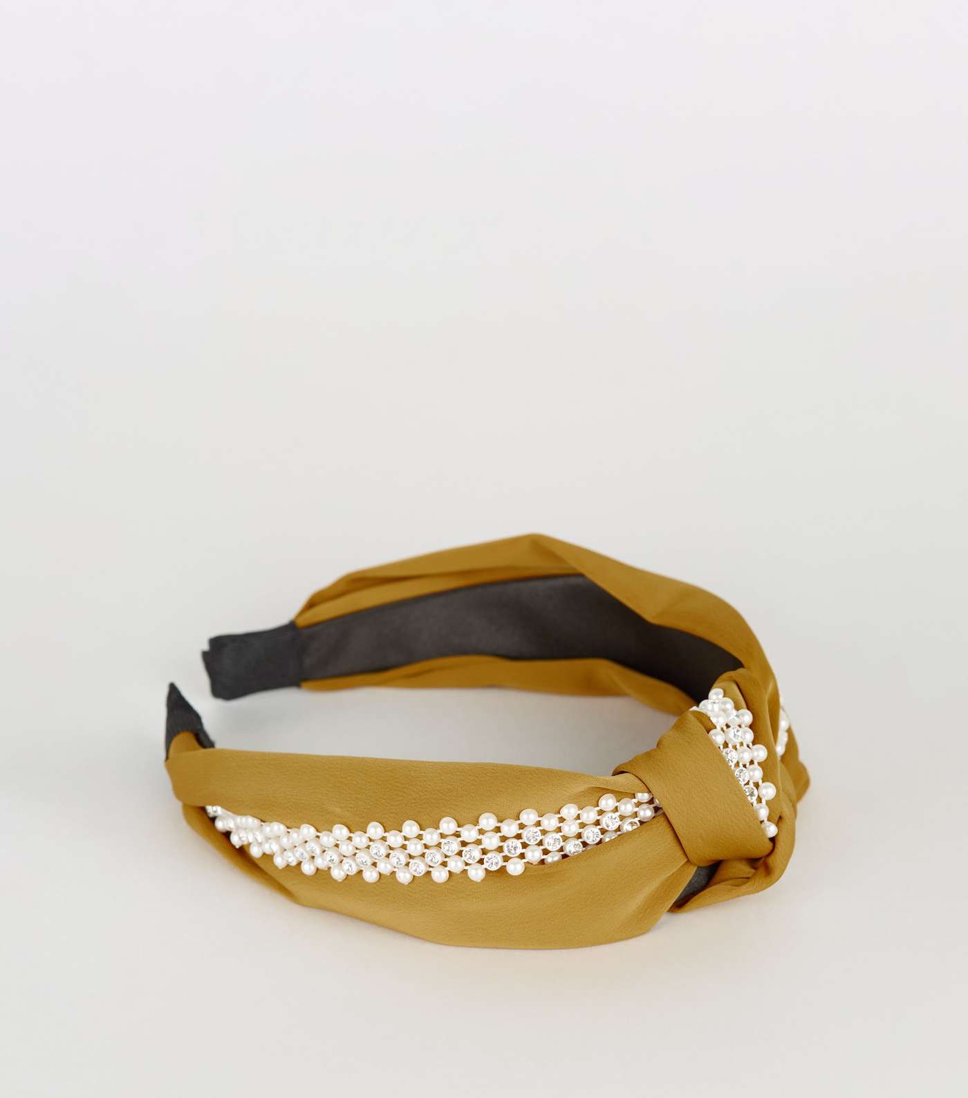 Mustard Faux Pearl Knot Headband