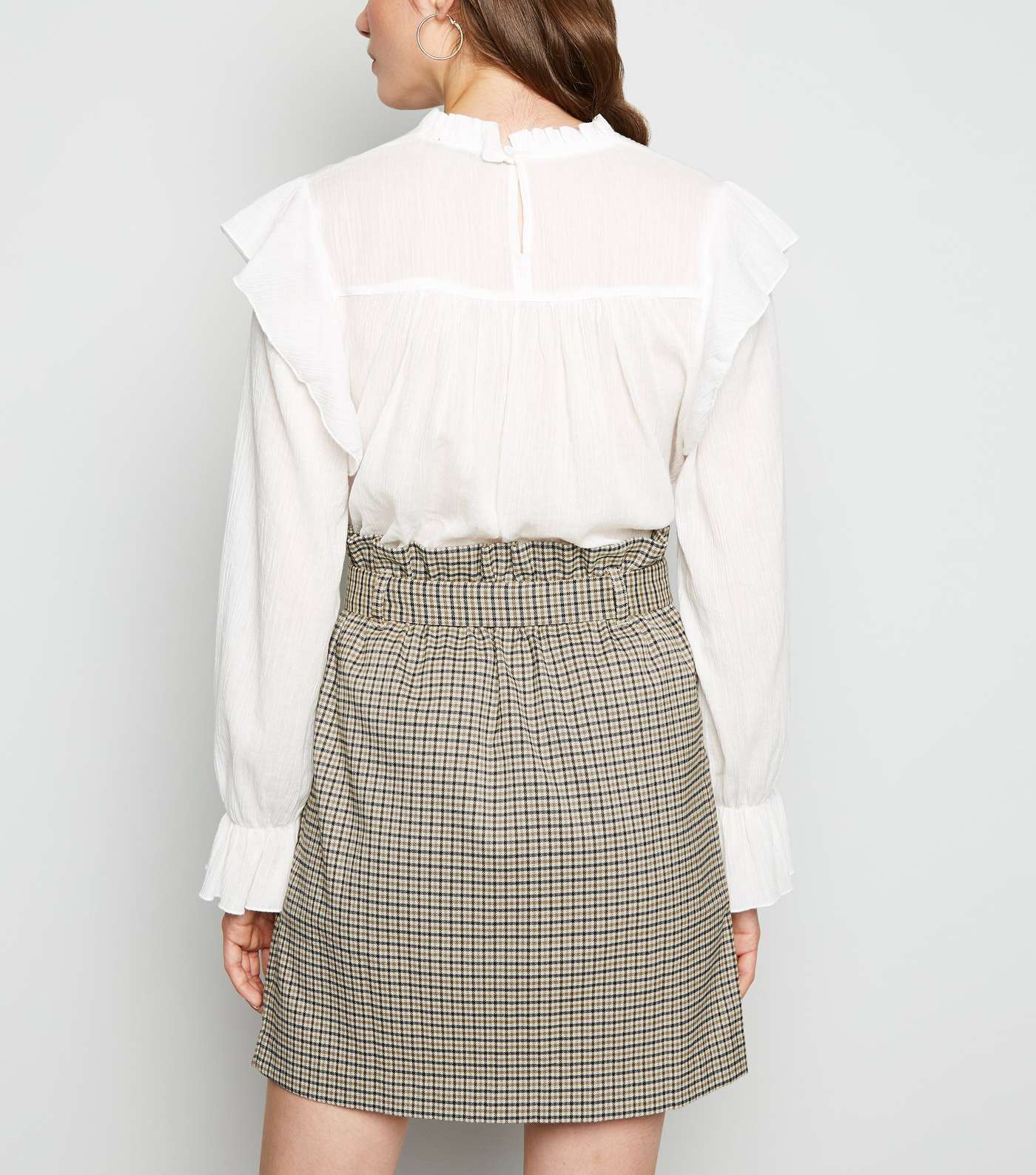 Black Check High Waist Mini Skirt  Image 3