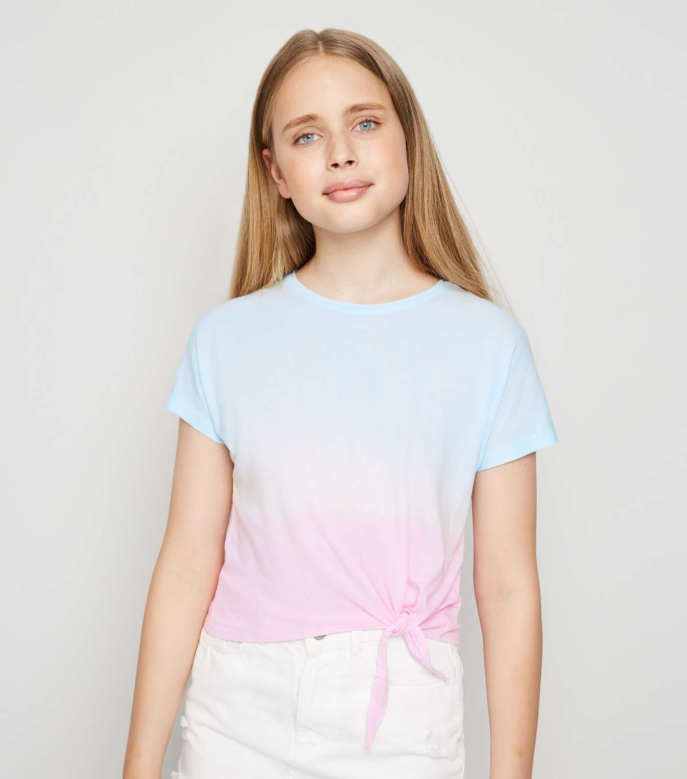 Girls Multicoloured Tie Dye Knot Front T-Shirt
