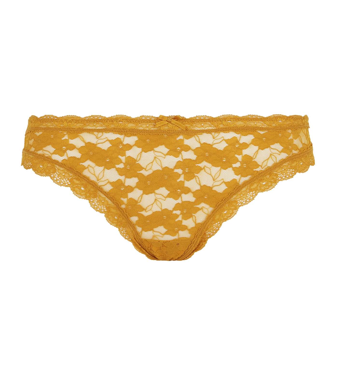Mustard Lace Thong Image 3