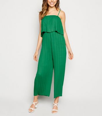 pleated jumpsuit green
