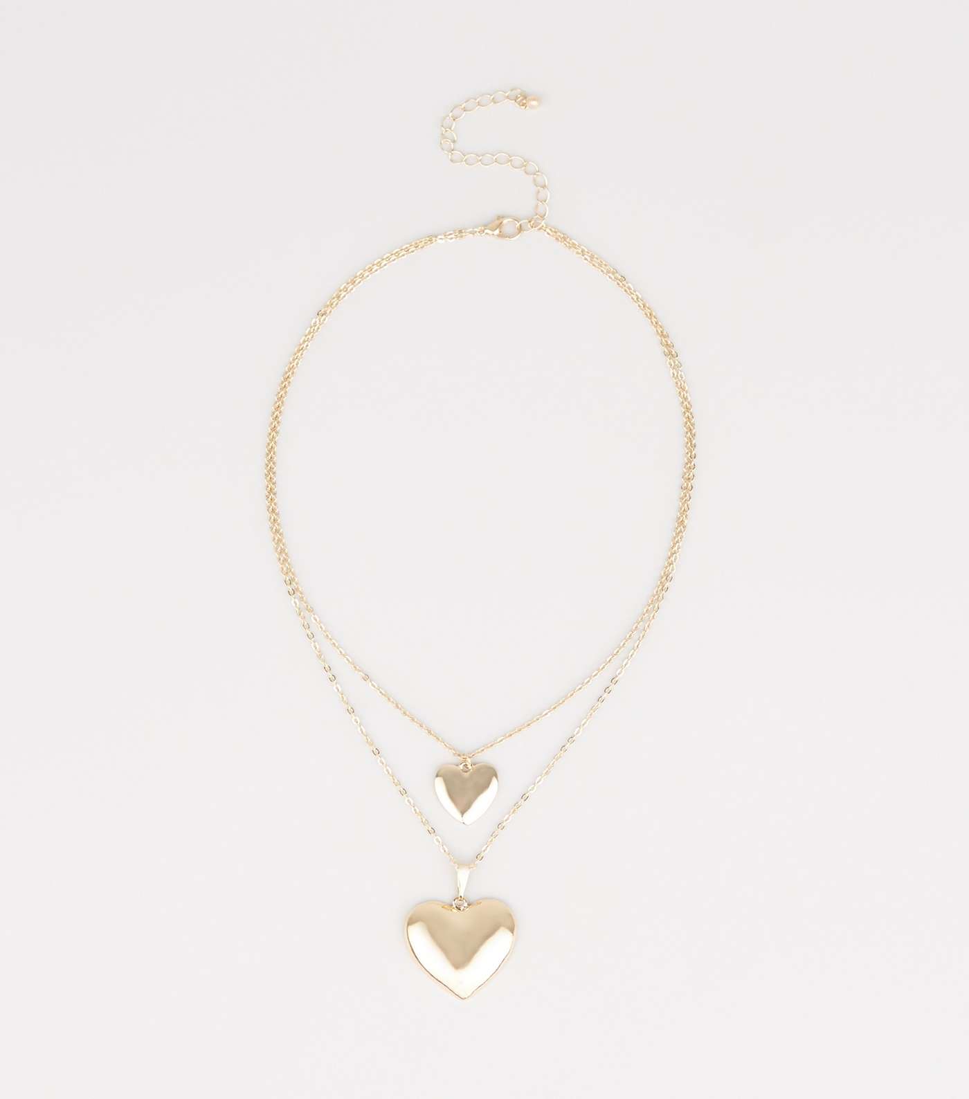 Gold Heart Pendant Layered Necklace 