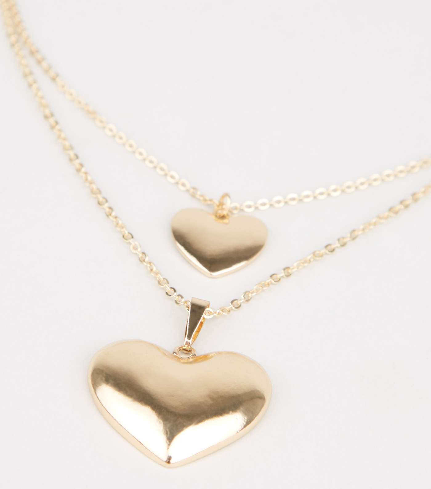 Gold Heart Pendant Layered Necklace  Image 3