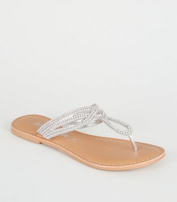 silver flip flops cheap