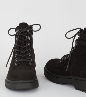 new look black suedette boots