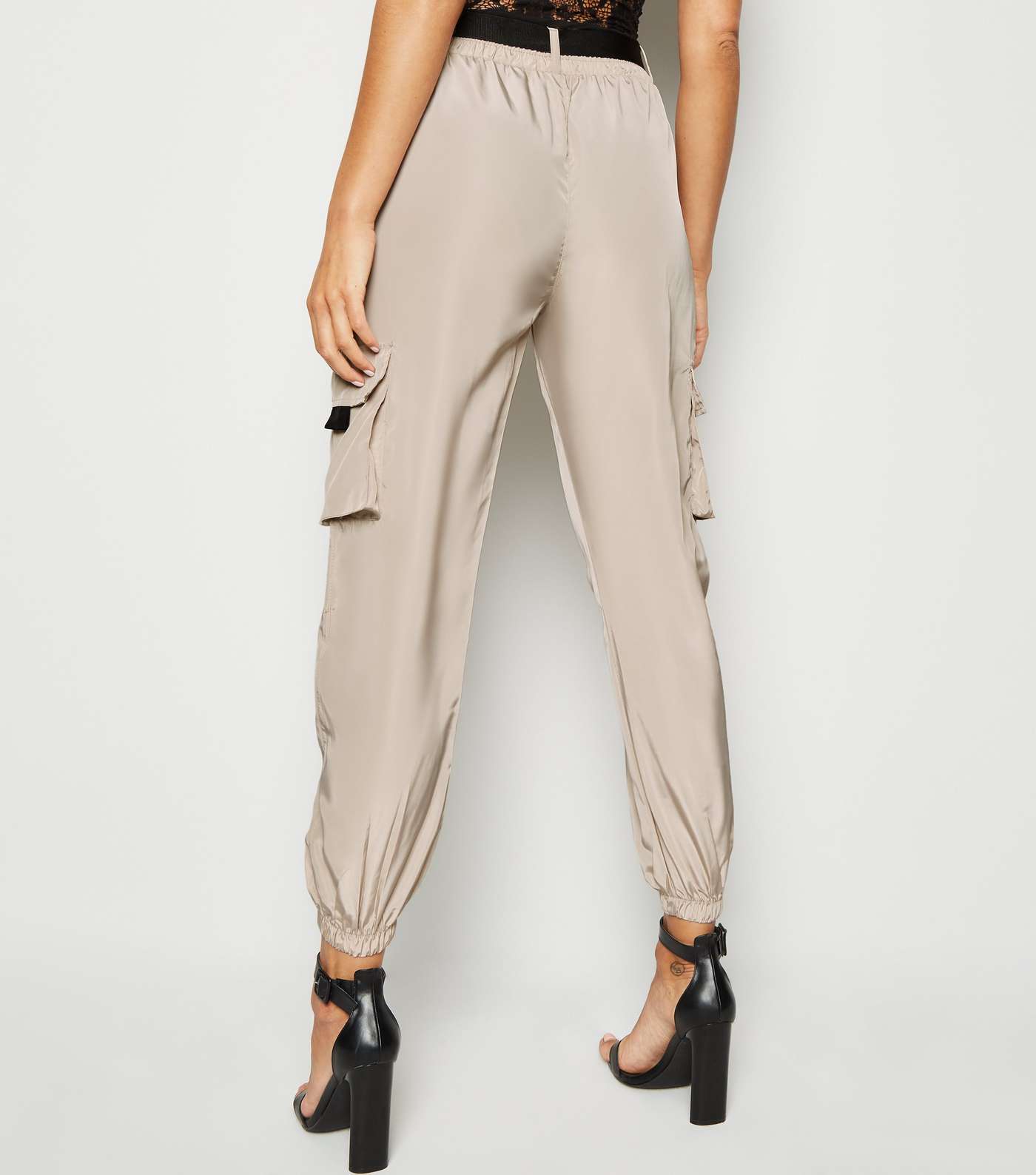 Pink Vanilla Stone Belted Utility Trousers Image 3