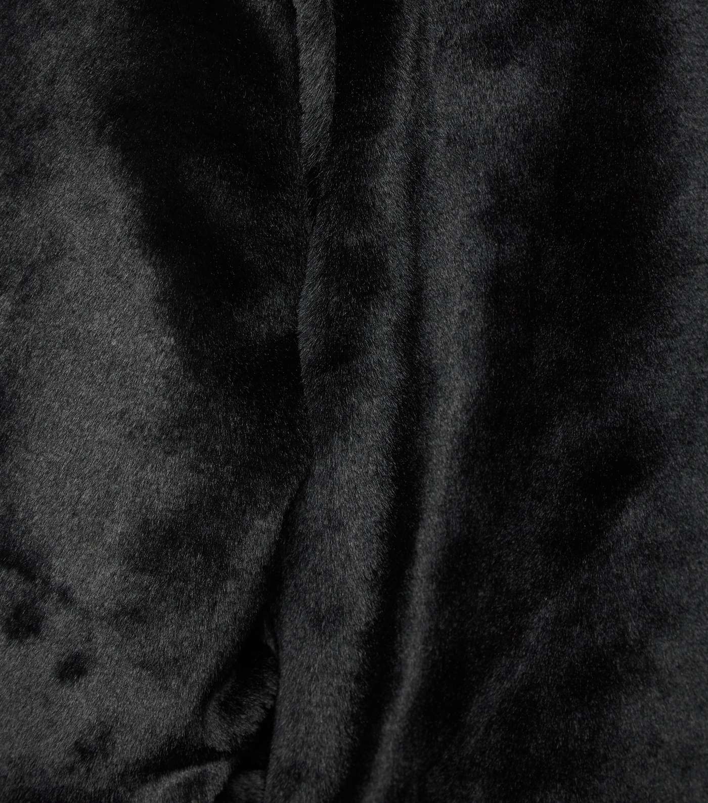 Blue Vanilla Black Reversible Faux Fur Coat Image 7