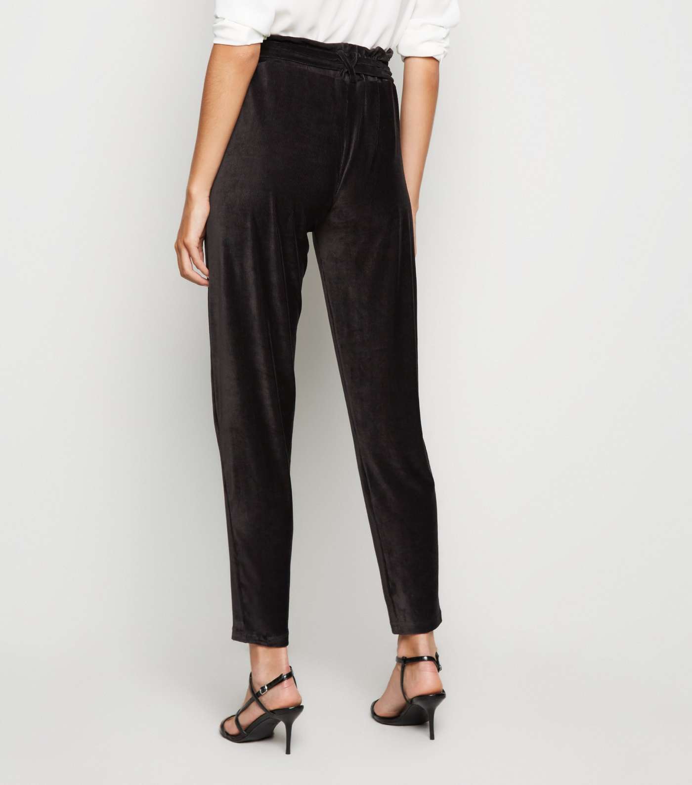 Blue Vanilla Black Corduroy Soft Touch Trousers Image 3