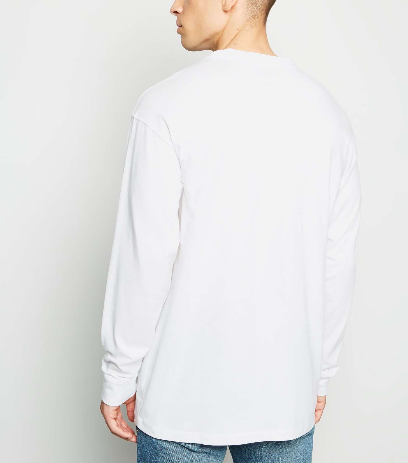 White Oversized Long Sleeve T-Shirt Image 3