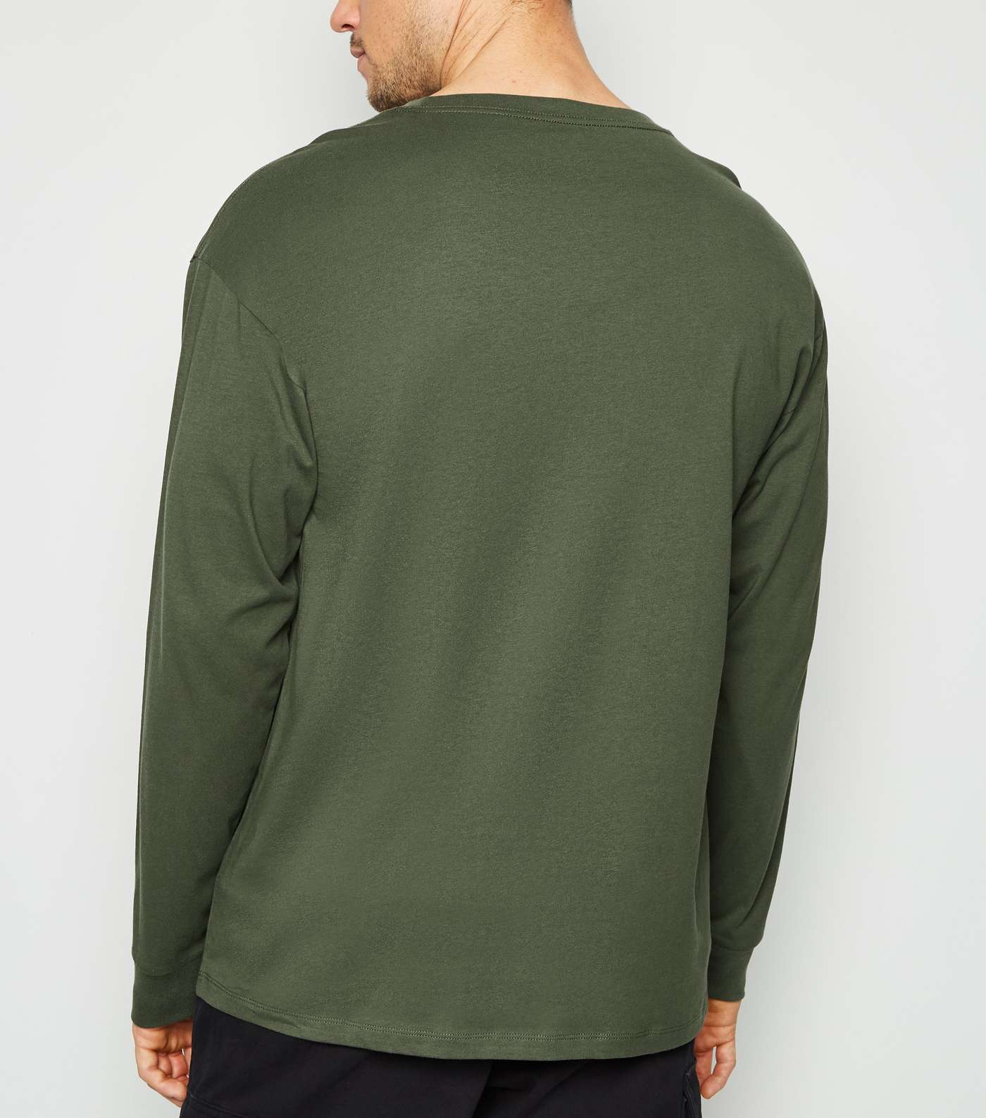Khaki Oversized Long Sleeve T-Shirt Image 3