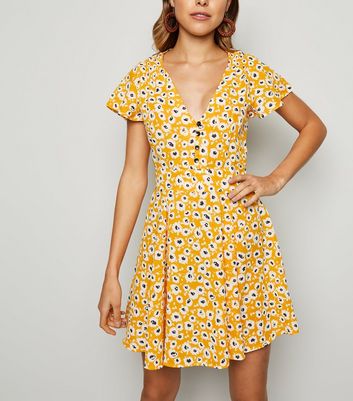 new look yellow floral dress