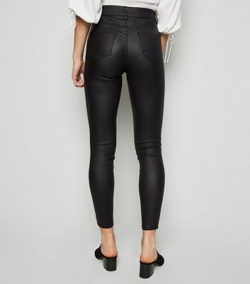 black leather look jeans