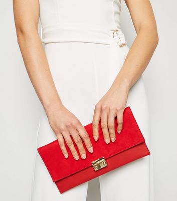 red clutch bag new look