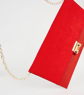 red clutch bag new look