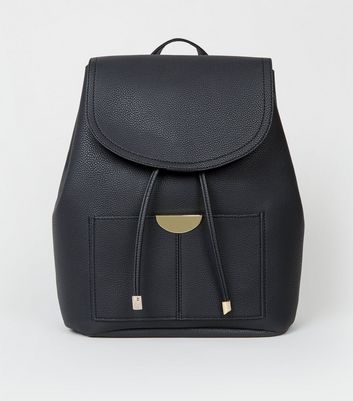 black backpack women's new look