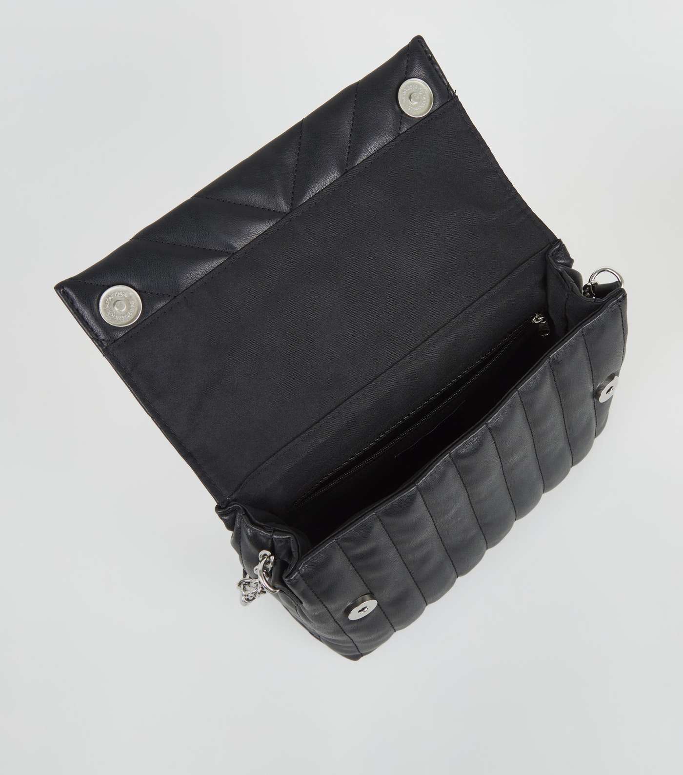 Black Quilted Ring Handle Bag Image 4
