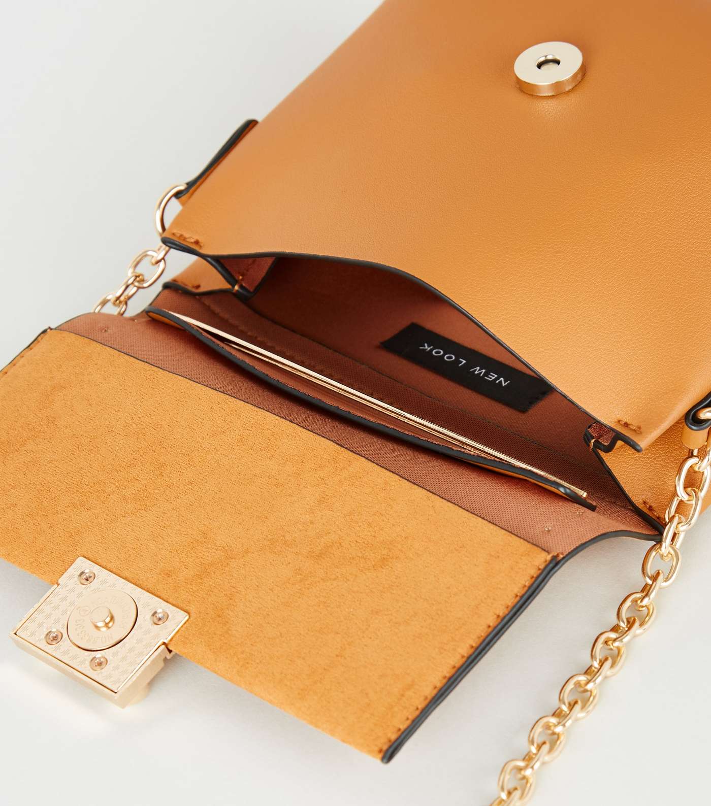 Mustard Leather-Look Studded Mini Shoulder Bag Image 3