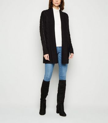 tall black cardigan