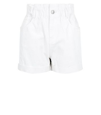 girls white denim shorts