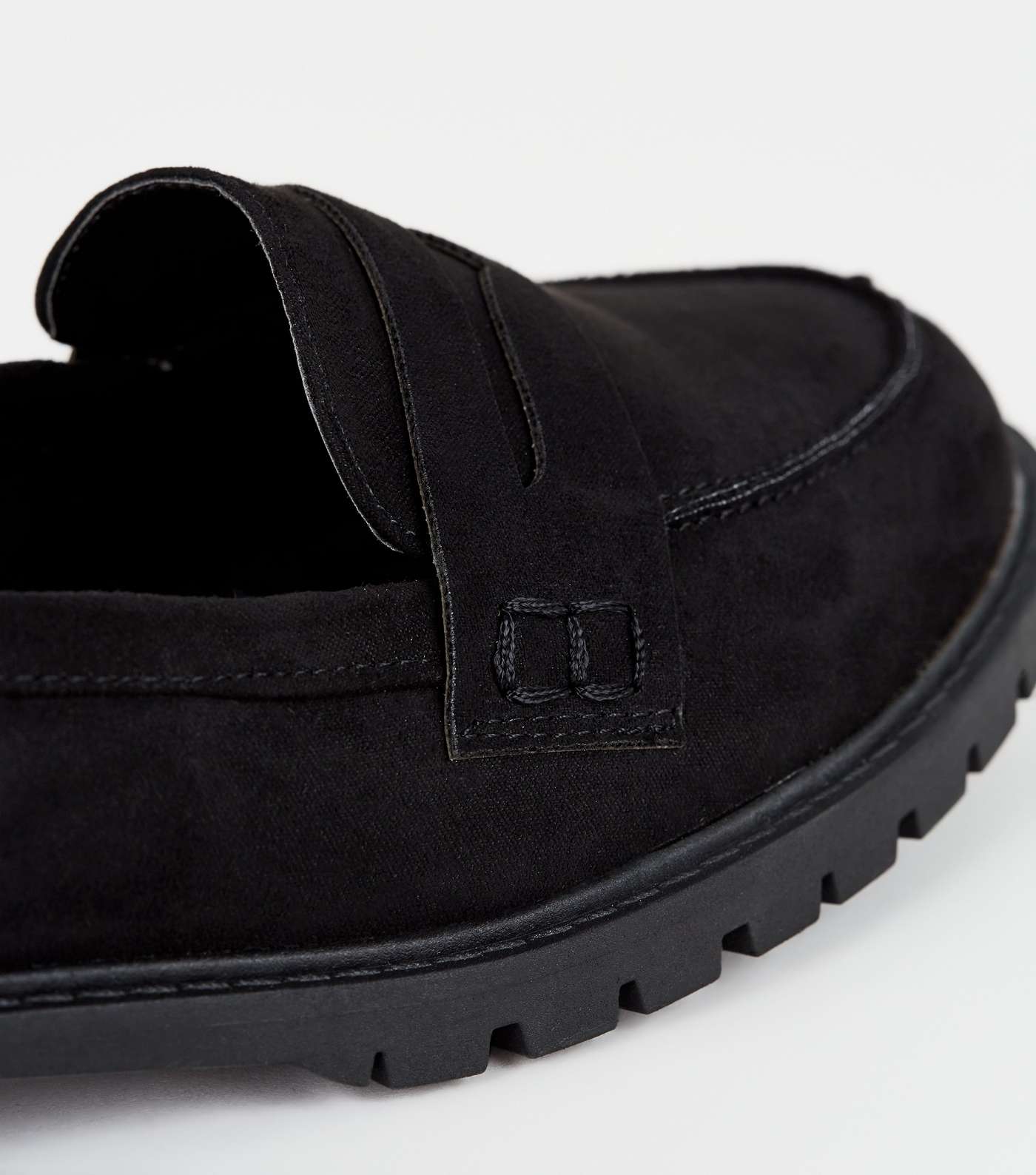 Wide Fit Black Suedette Chunky Loafers Image 3