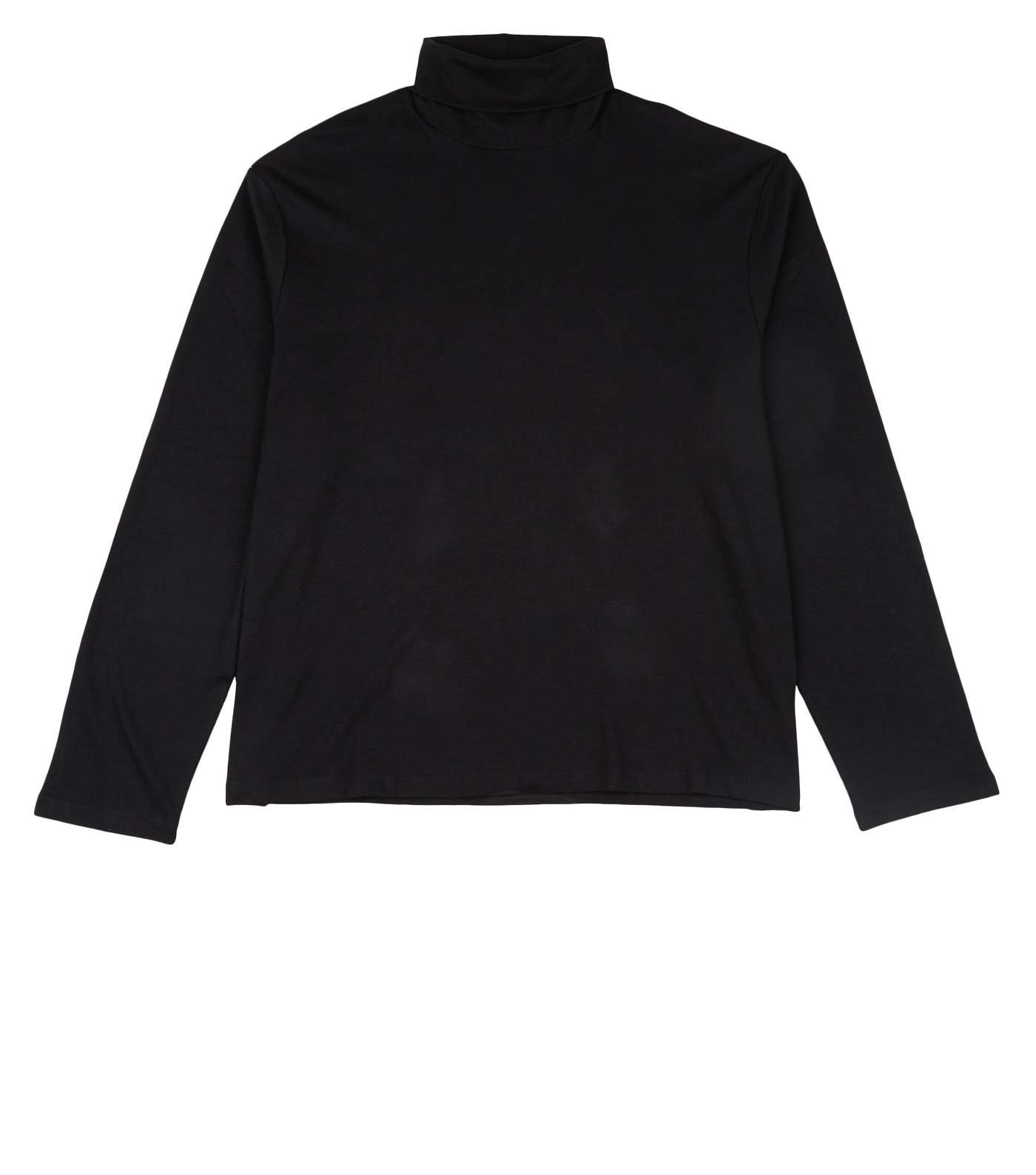 Plus Size Black Long Sleeve Roll Neck Top Image 4