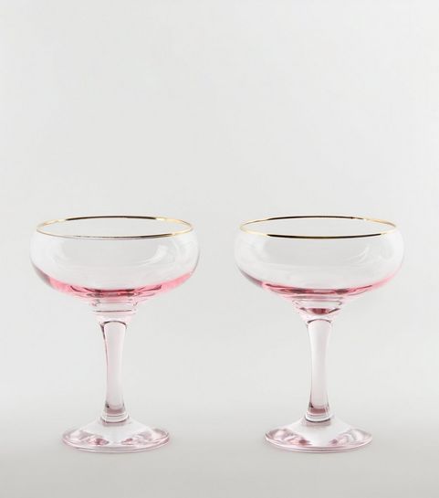 Home Accessories Furniture Room Décor New Look 2 Pack Pale Pink Saucer Gles
